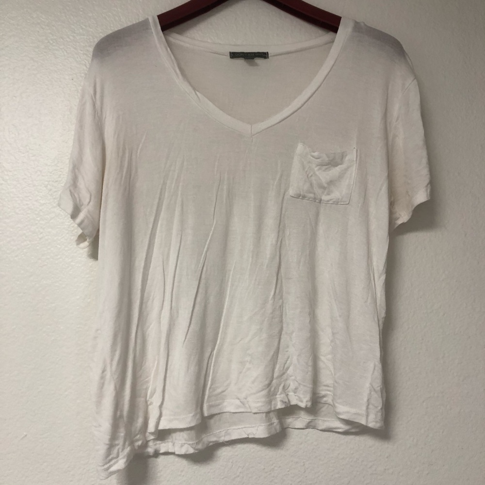 Basic white v-neck